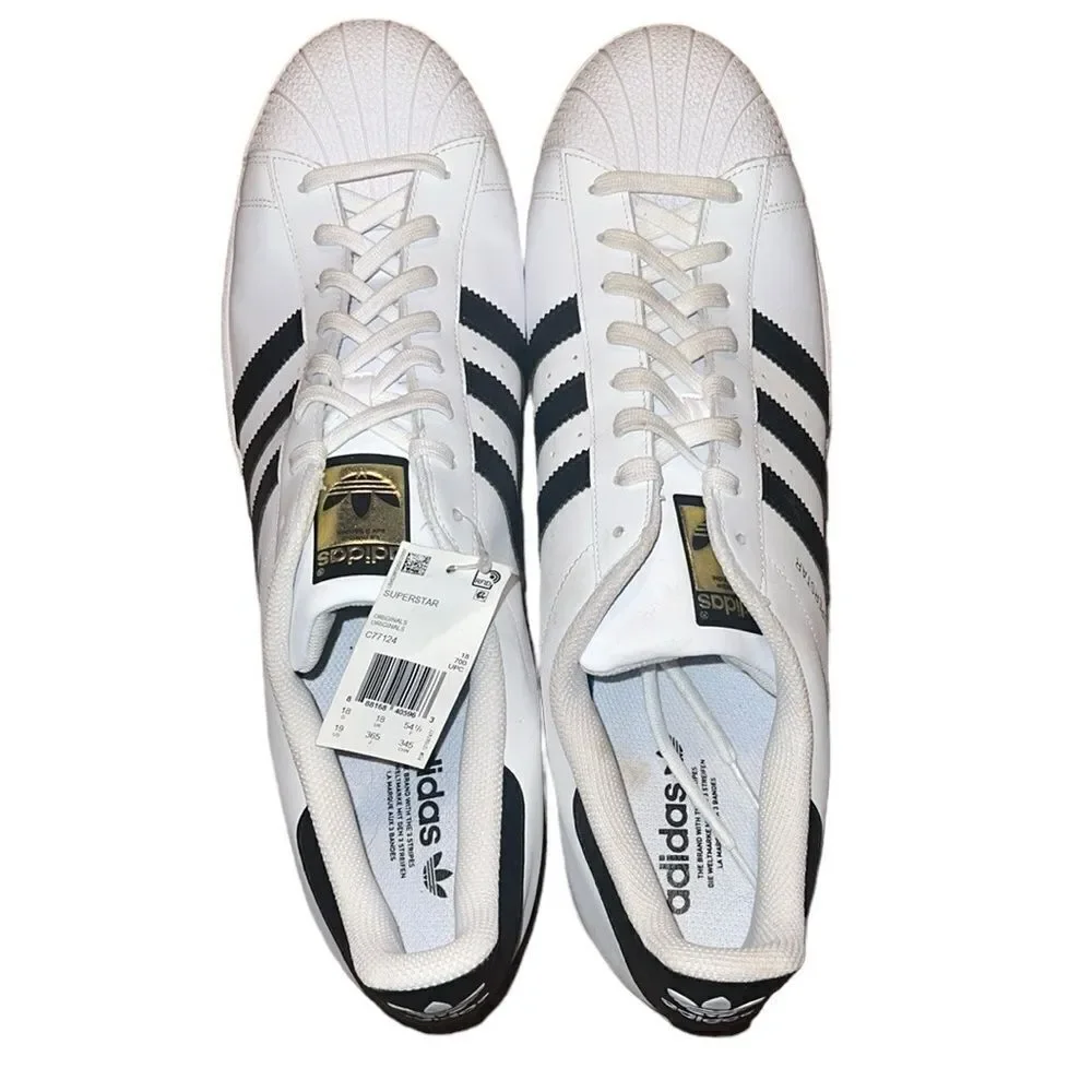 Adidas Originals Superstar Foundation in White and Black Size 19